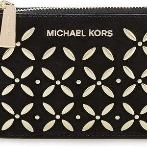 Michael Kors Money Pieces Zip Black & Gold Wristlet